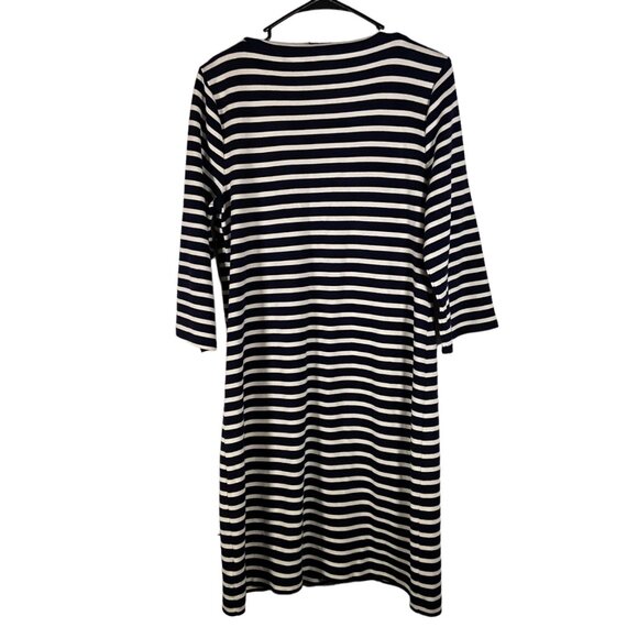Talbots Women Petite Large LP‎ Midi Dress Nautical Embellish Vertical Stripes - Picture 4 of 9